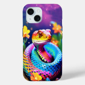 Coques Case-Mate iPhone Cobra serpent avec rose et jaune turquoise éclatan (Verso)
