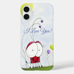 Coques iPhone 16 Plus Coccinelle charmante avec des ballons en forme de