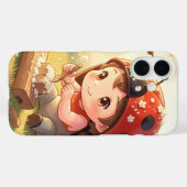 Coques Case-Mate iPhone Coccinelle et le royaume de nectar caché (Verso (horizontal))