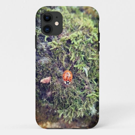 Coques Case-Mate iPhone Coccinelle sur photographie de mousse (Dos)