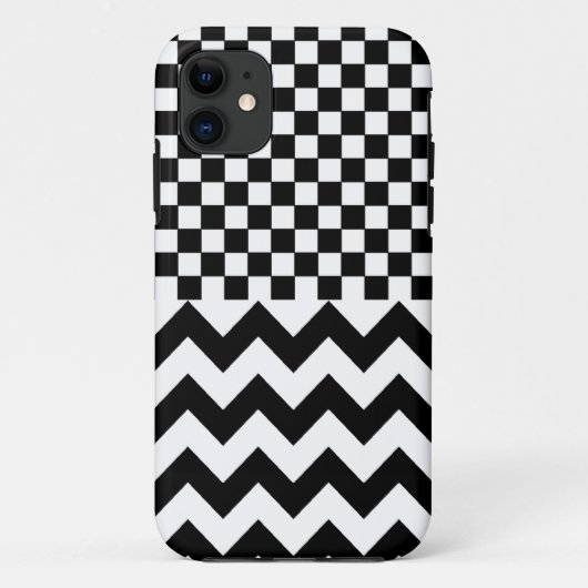 Coques Case-Mate iPhone coché & chevron ~ motifs noirs (Dos)