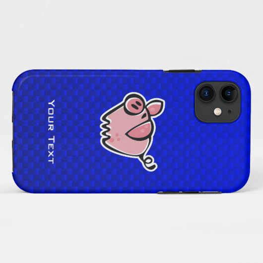 Coques Case-Mate iPhone Cochon ; bleu (Dos (Horizontal))