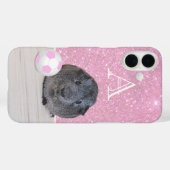 Coques Case-Mate iPhone Cochon d'Inde Monogrammé Rose Ballon de Football R (Verso (horizontal))