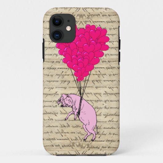 Coques Case-Mate iPhone Cochon et ballons cardiaques (Dos)