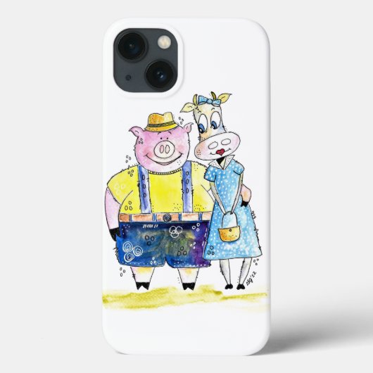 Coques Case-Mate iPhone Cochon et vache blanc mignon (Verso)