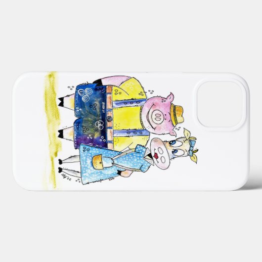 Coques Case-Mate iPhone Cochon et vache blanc mignon (Verso (horizontal))