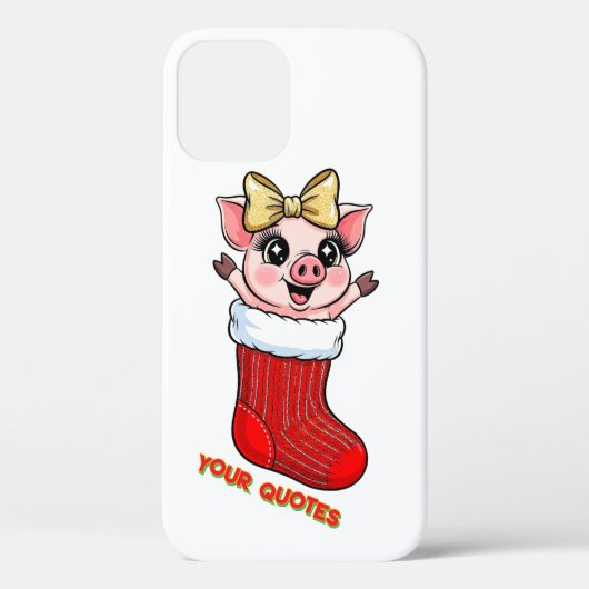 Coques Case-Mate iPhone Cochon mignon dans un bas de Noël (Verso)