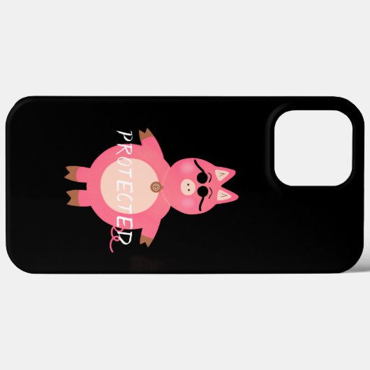 Coques Case-Mate iPhone Cochon rose drôle (Verso (horizontal))