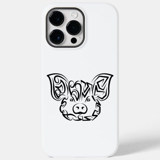 Coques Case-Mate iPhone Cochon tribal noir et blanc (Verso)