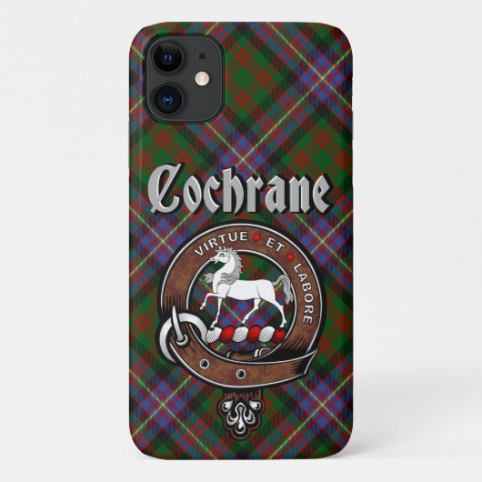 Coques Case-Mate iPhone Cochrane Clan Badge & Tartan Phone Case (Dos)