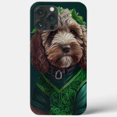 Coques Case-Mate iPhone Cockapoo Dog en robe de fête St. Patrick (Verso)