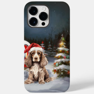 Coque Pour Pour iPhone 14 Pro Max Cocker d'hiver Spaniel Caravan Christmas Adventure