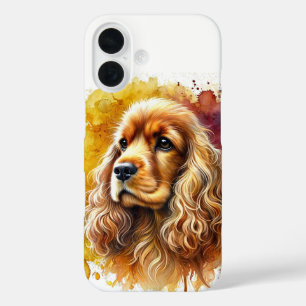 Coques iPhone 16 Cocker Spaniel Aquarelle Art