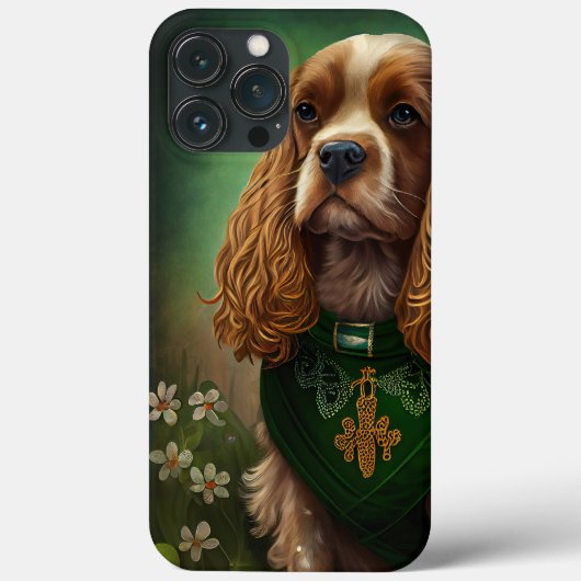 Coques Case-Mate iPhone Cocker Spaniel Chien en robe de fête St. Patrick (Verso)