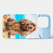 Coques Case-Mate iPhone Cocker Spaniel Chien sur la plage (Verso (horizontal))