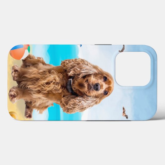 Coques Case-Mate iPhone Cocker Spaniel Chien sur la plage (Verso (horizontal))