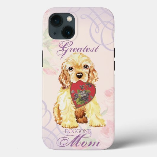 Coques Case-Mate iPhone Cocker Spaniel Heart Maman (Verso)