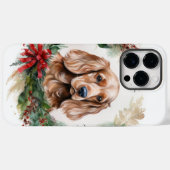 Coques Case-Mate iPhone Cocker Spaniel Noël Wreath Festive Pup (Verso (horizontal))
