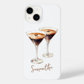 Coques Case-Mate iPhone Cocktail Café Martini Espresso Brun Nom Personnali (Verso)