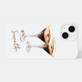 Coques Case-Mate iPhone Cocktail Café Martini Espresso Brun Nom Personnali (Verso (horizontal))