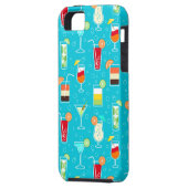 Coques Case-Mate iPhone Cocktail Motif sur Arrière - plan Turquoise (Dos gauche)