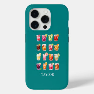 Coque iPhone 15 Pro Cocktails à gogo Monogrammés