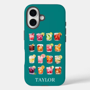 Coques iPhone 16 Cocktails à gogo Monogrammés