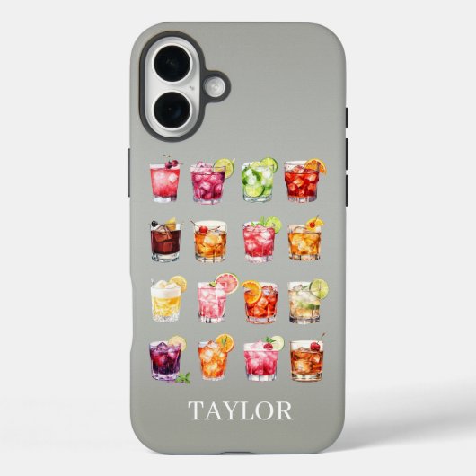 Coques Case-Mate iPhone Cocktails à gogo Monogrammés (Verso)