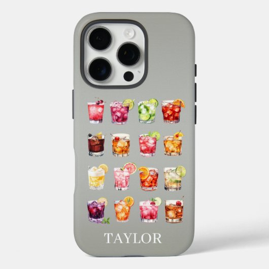 Coques Case-Mate iPhone Cocktails à gogo Monogrammés (Verso)
