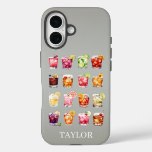 Coques iPhone 16 Cocktails à gogo Monogrammés
