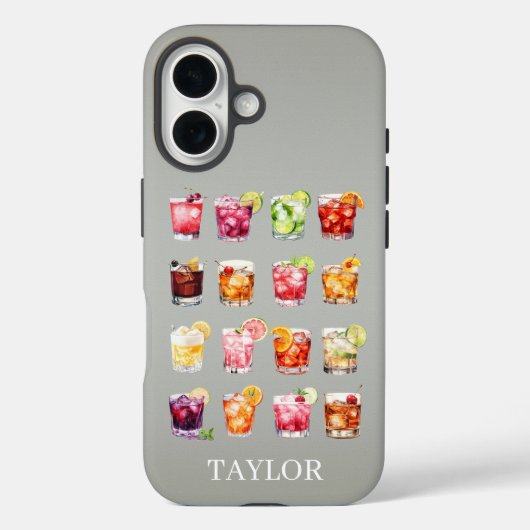Coques Case-Mate iPhone Cocktails à gogo Monogrammés (Verso)