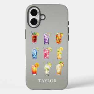 Coques iPhone 16 Plus Cocktails Cocktails Cocktails Monogrammés