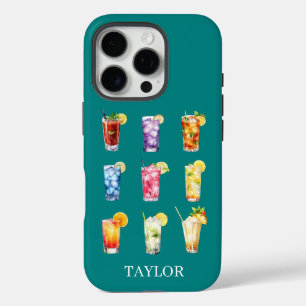 Coques iPhone 16 Pro Cocktails Cocktails Cocktails Monogrammés