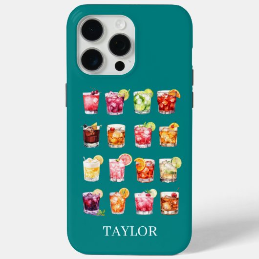 Coques Case-Mate iPhone Cocktails Galore Monogrammed  (Verso)