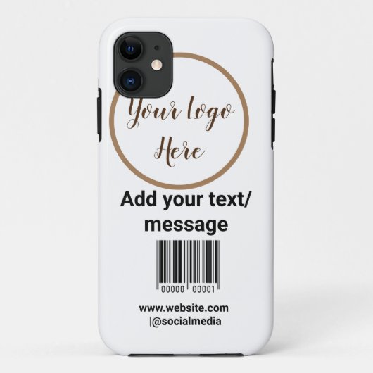 Coques Case-Mate iPhone code barre personnalisé simple ajouter votre site (Dos)