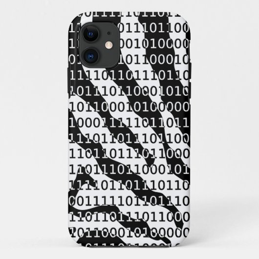 Coques Case-Mate iPhone Code binaire Zebra noir et blanc (Dos)