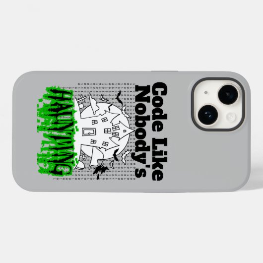 Coques Case-Mate iPhone Code comme personne hante.w Grey BG (Verso (horizontal))
