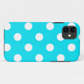 Coques Case-Mate iPhone Code hexadécimal cyan pois 00E3F4 (Dos (Horizontal))