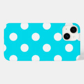 Coques Case-Mate iPhone Code hexadécimal cyan pois 00E3F4 (Verso (horizontal))