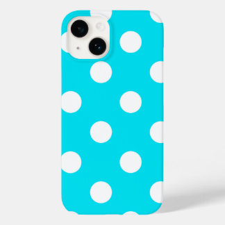 Coque Pour iPhone 14 Code hexadécimal cyan pois 00E3F4