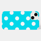 Coques Case-Mate iPhone Code hexadécimal cyan pois 00E3F4 (Verso (horizontal))