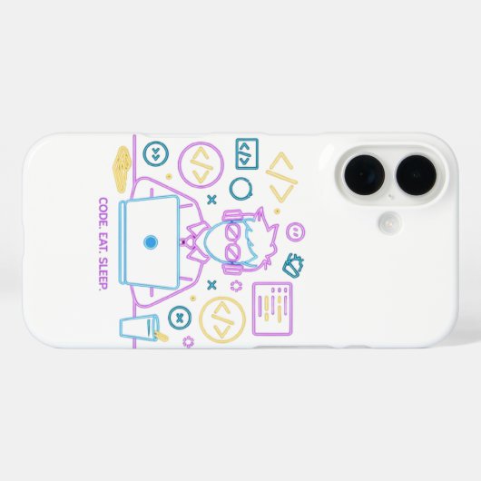 Coques Case-Mate iPhone Code. Manger. Dormir. (Verso (horizontal))