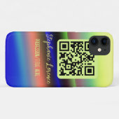 Coques Case-Mate iPhone Code QR bleu jaune ajouter nom profession titre im (Dos (Horizontal))