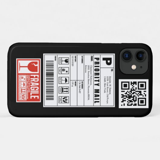 Coques Case-Mate iPhone Code QR de l'Étiquette d'expédition (Dos (Horizontal))
