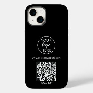 Coque Pour iPhone 14 Code QR d'entreprise noir personnalisé