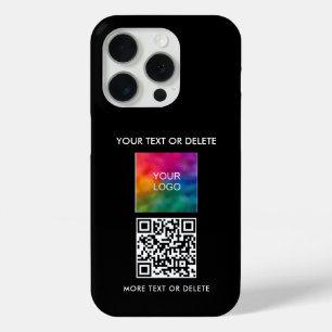 Coque iPhone 15 Pro Code QR Elegant Personnalisé Télécharger le logo N