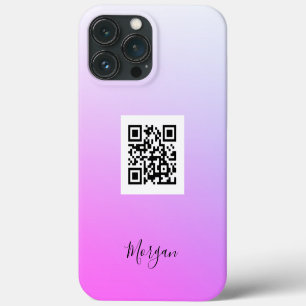 Case-Mate iPhone Case Code QR, Logo, Art ou Photo, Nom Dégradé Fuchsia
