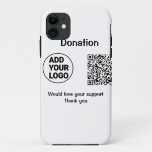 Case-Mate iPhone Case Code QR minimal simple ajouter logo texte médias s