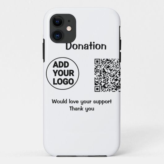 Coques Case-Mate iPhone Code QR minimal simple ajouter logo texte médias s (Dos)