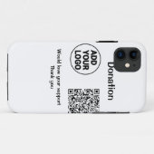 Coques Case-Mate iPhone Code QR minimal simple ajouter logo texte médias s (Dos (Horizontal))